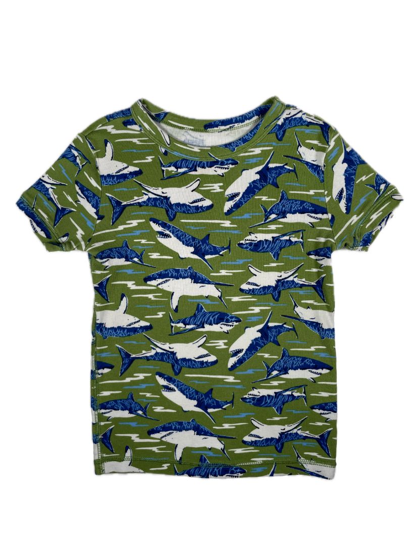 6, babyGap, Green, Shark print snug t-shirt