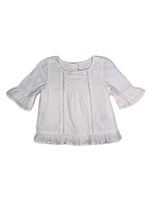 18-24 mo, Janie and Jack, White, Blouse w/ embroidery & bell sleeves, lined