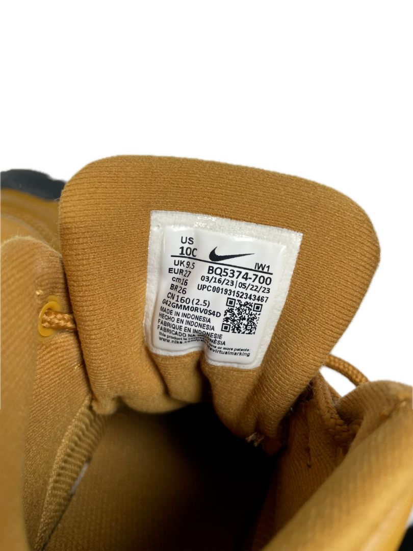 Size 10C, Nike, Brown, Manoa lace-up leather boot