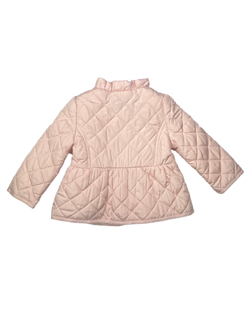 12-18 mo, Janie and Jack, Pink, Quilted snap-up jacket, ruffle collar