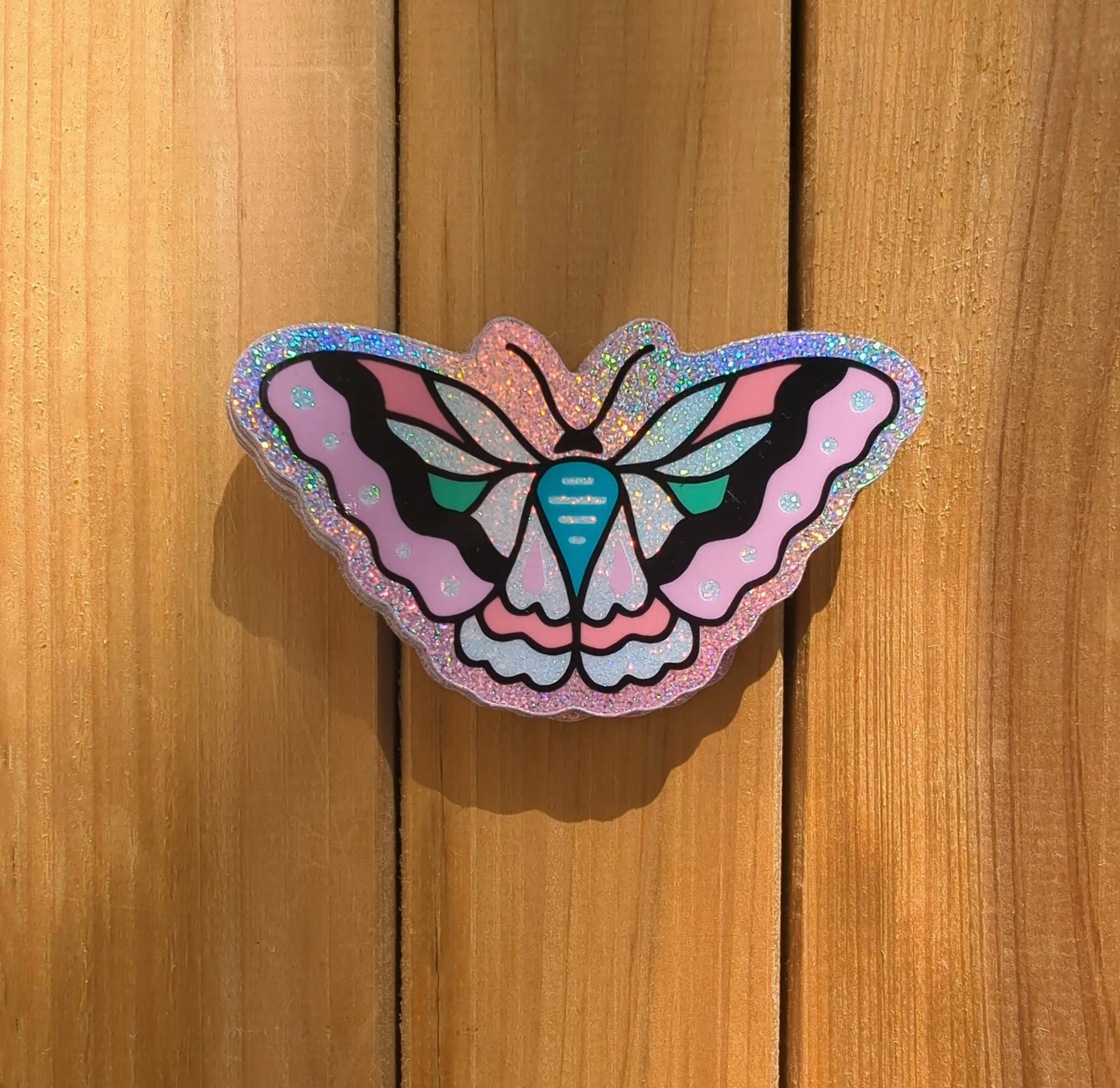 Wildkat Studio, Pink Butterfly Glitter Sticker