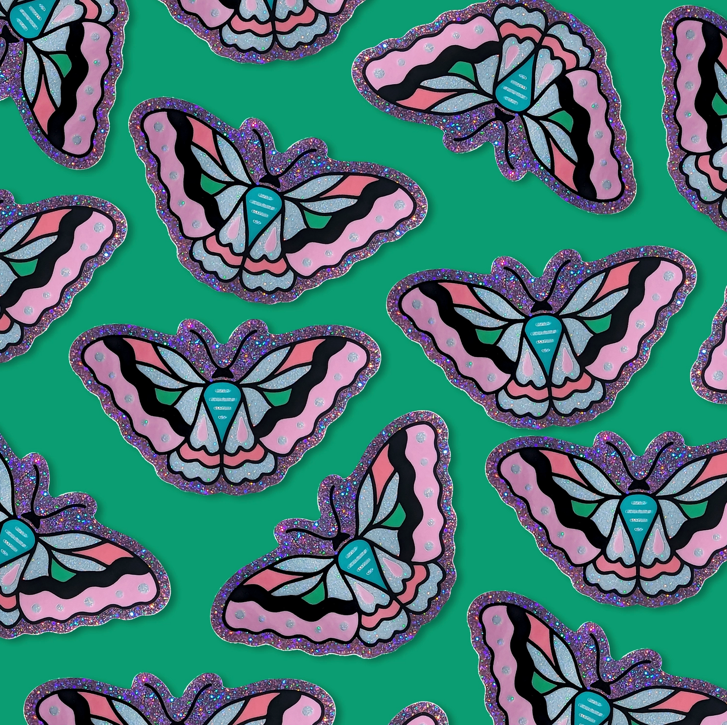Wildkat Studio, Pink Butterfly Glitter Sticker