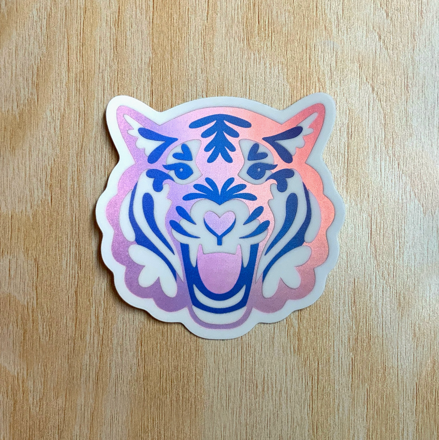 Wildkat Studio, Pink Tiger Holographic Vinyl Sticker
