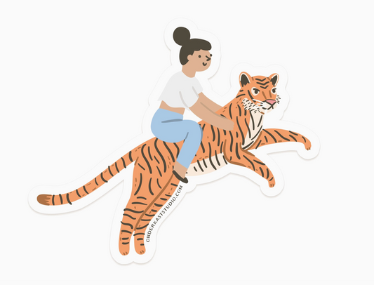 Easyhand Goods, Girl riding a tiger sticker