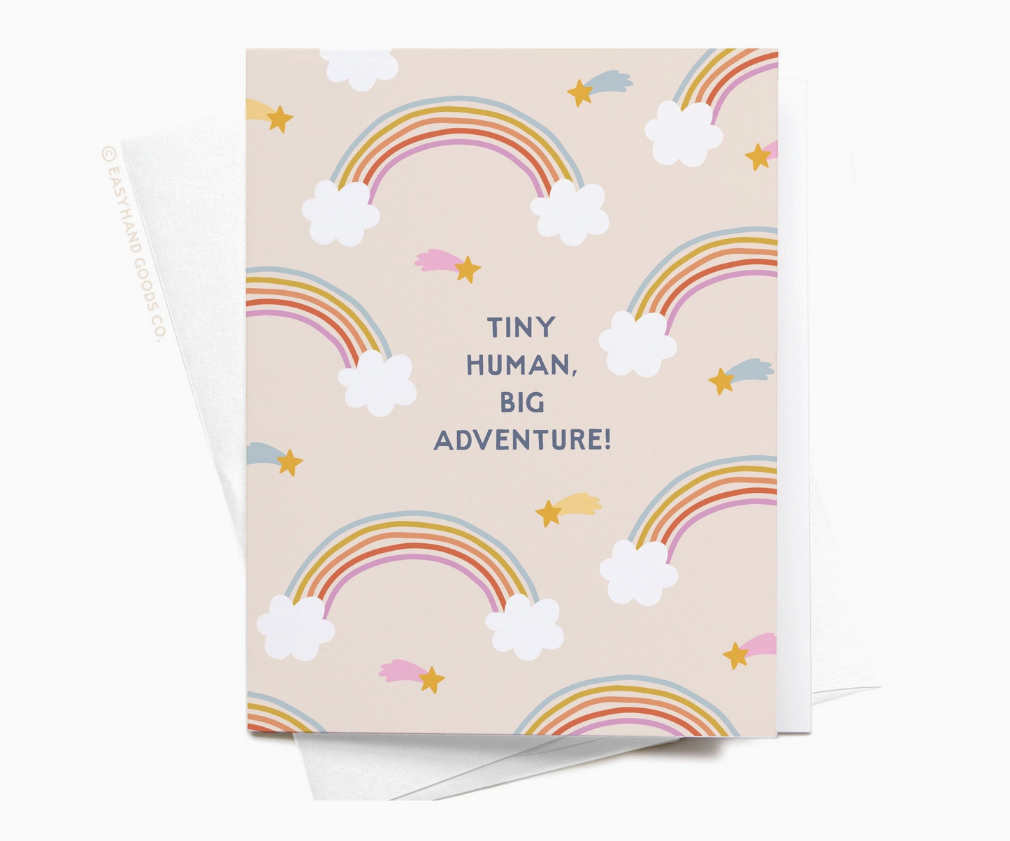 Easyhand Goods, Tiny Human Big Adventure rainbow new baby card