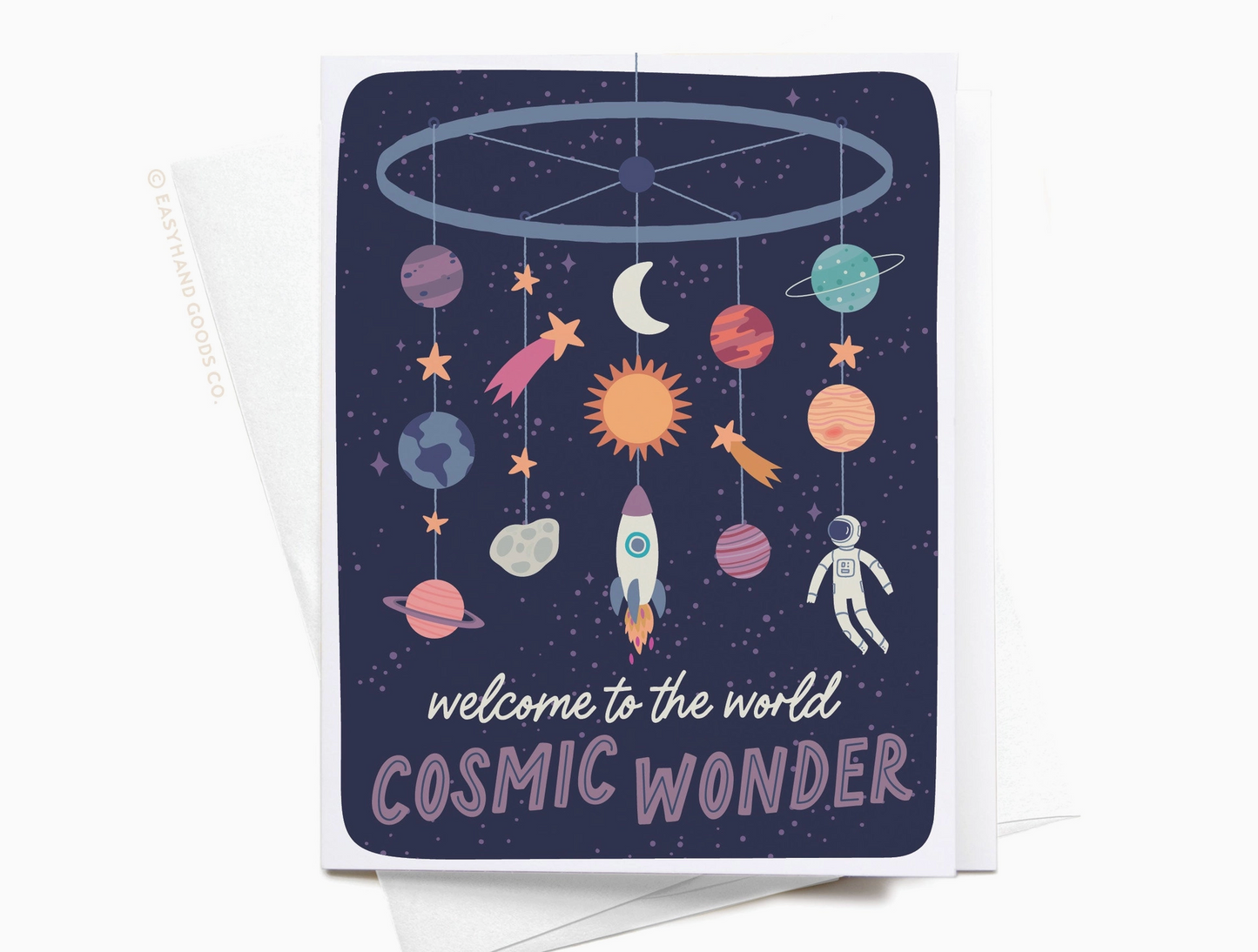 Easyhand Goods, Welcome to the World Cosmic Wonder new baby card