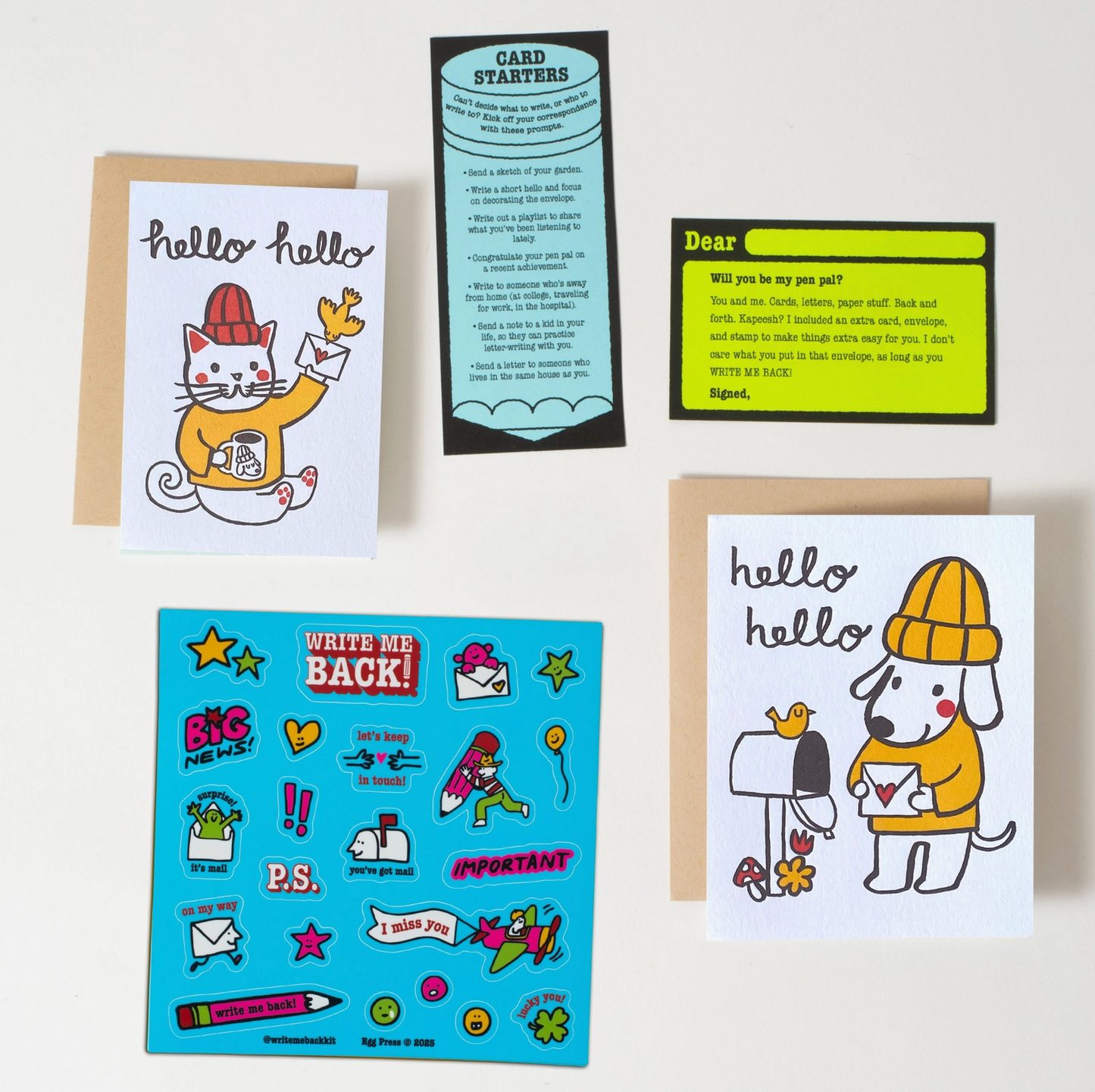 Egg Press Manufacturing, BFF Dog & Cat Letter Writing Write Me Back Pen Pal Kit