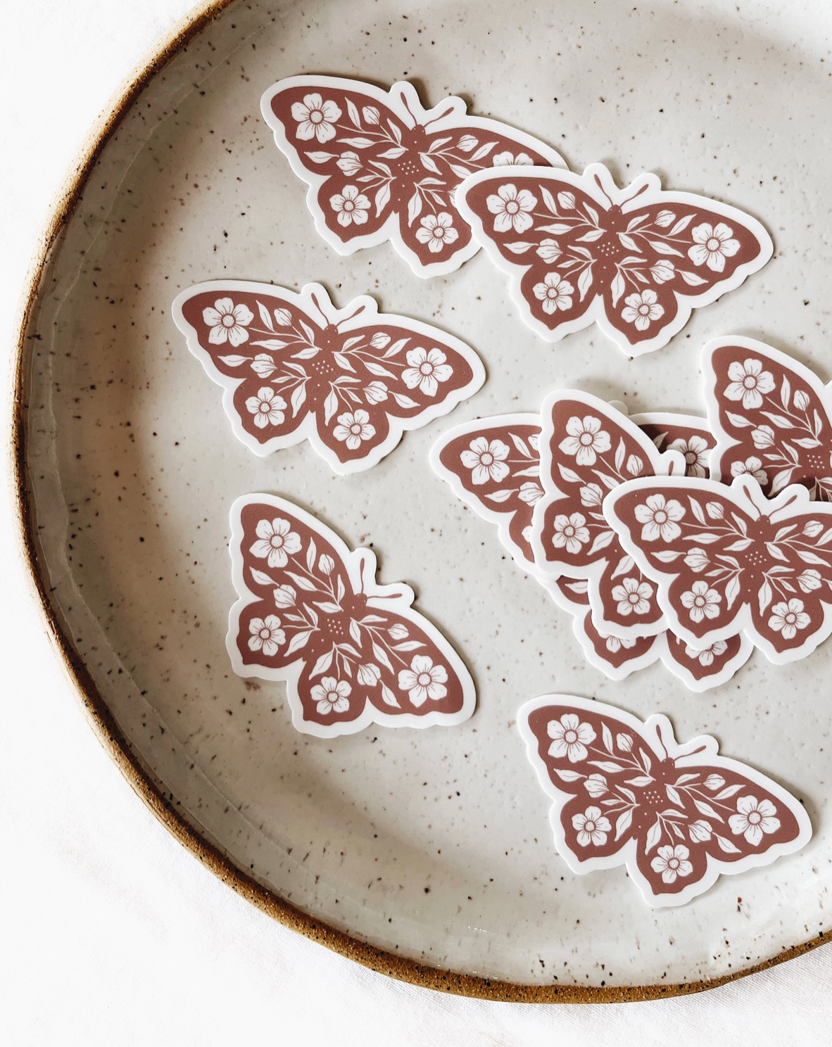 Flora West, Floral Butterfly Vinyl Sticker, Rose
