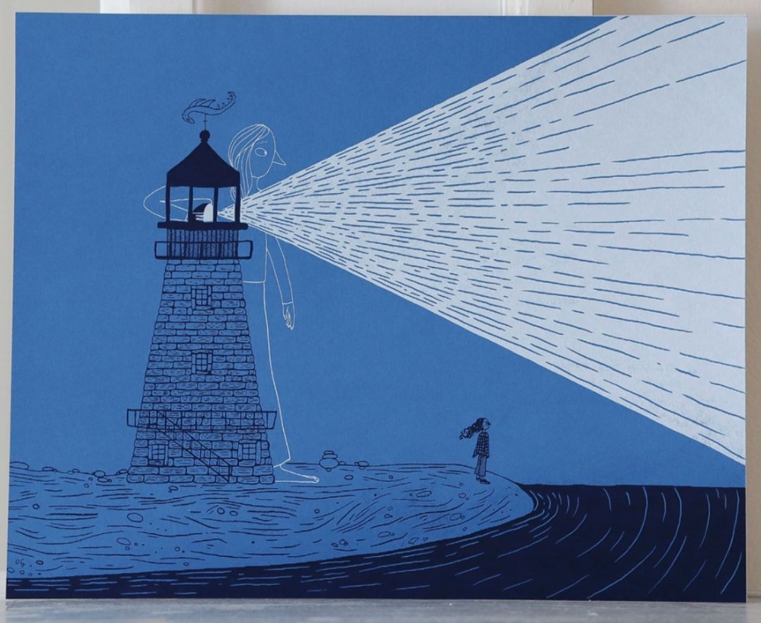 As Little Cooking As Possible, Becoming a Lighthouse | 8" x 10" Screen-Print, framed