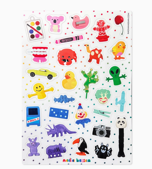 Nadia Hassan, Tiny Trinkets 5x7 Sticker Sheet
