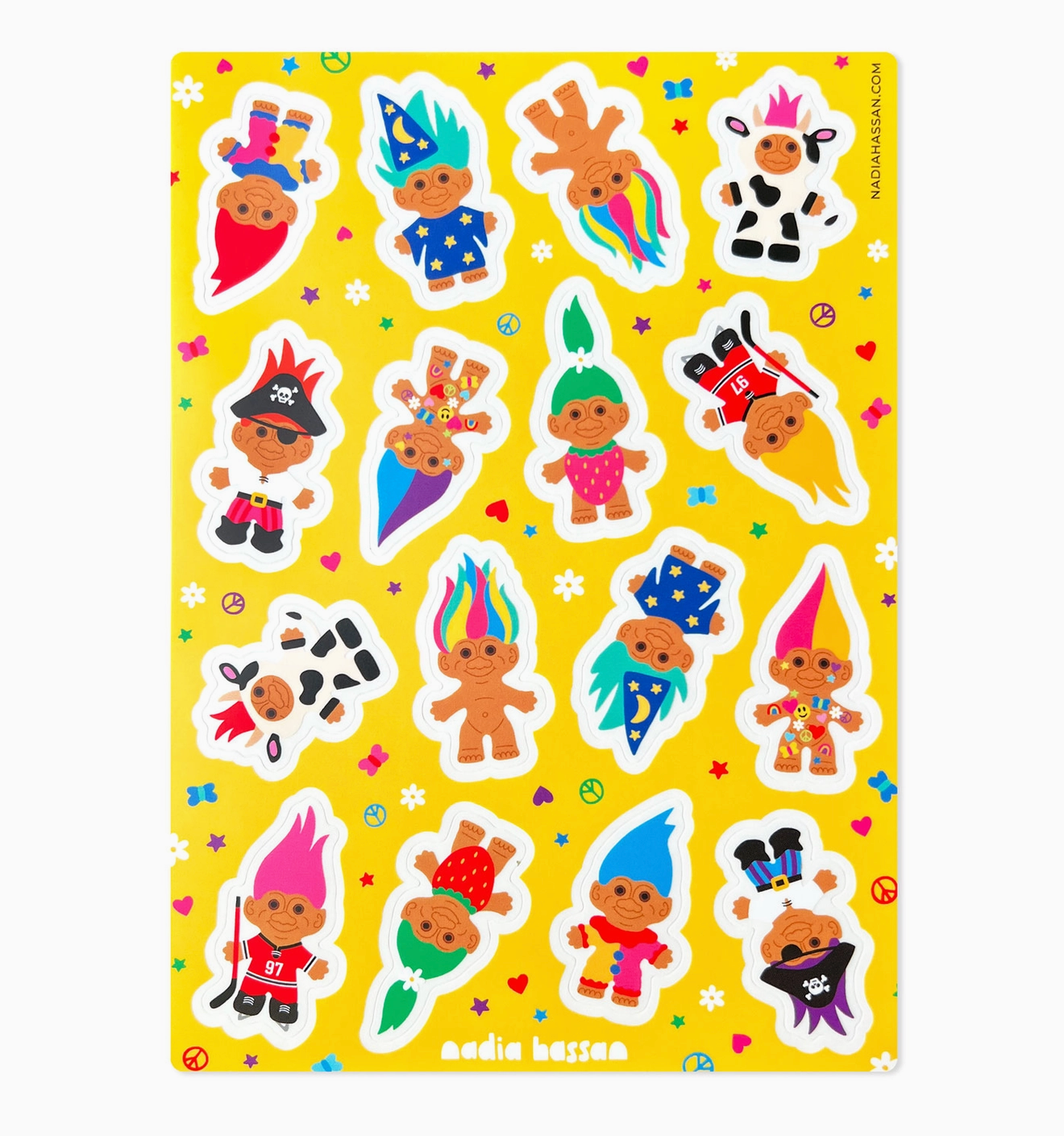 Nadia Hassan, Treasure Trolls 5x7 Sticker Sheet