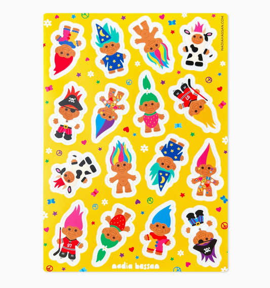 Nadia Hassan, Treasure Trolls 5x7 Sticker Sheet