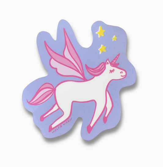 Wolf & Wren Press, Unicorn Pegasus Sticker