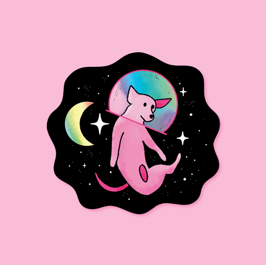 Wildkat Studio, Space dog holographic sticker
