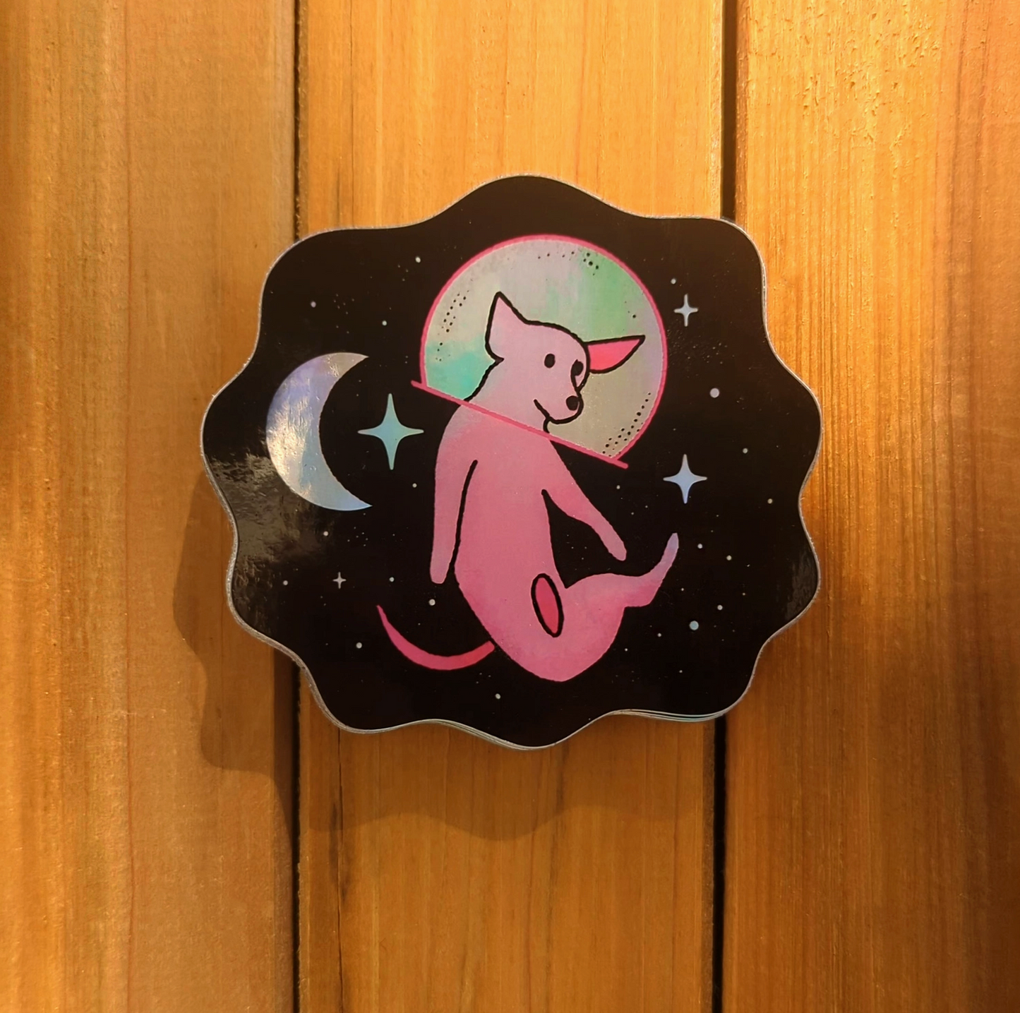 Wildkat Studio, Space dog holographic sticker
