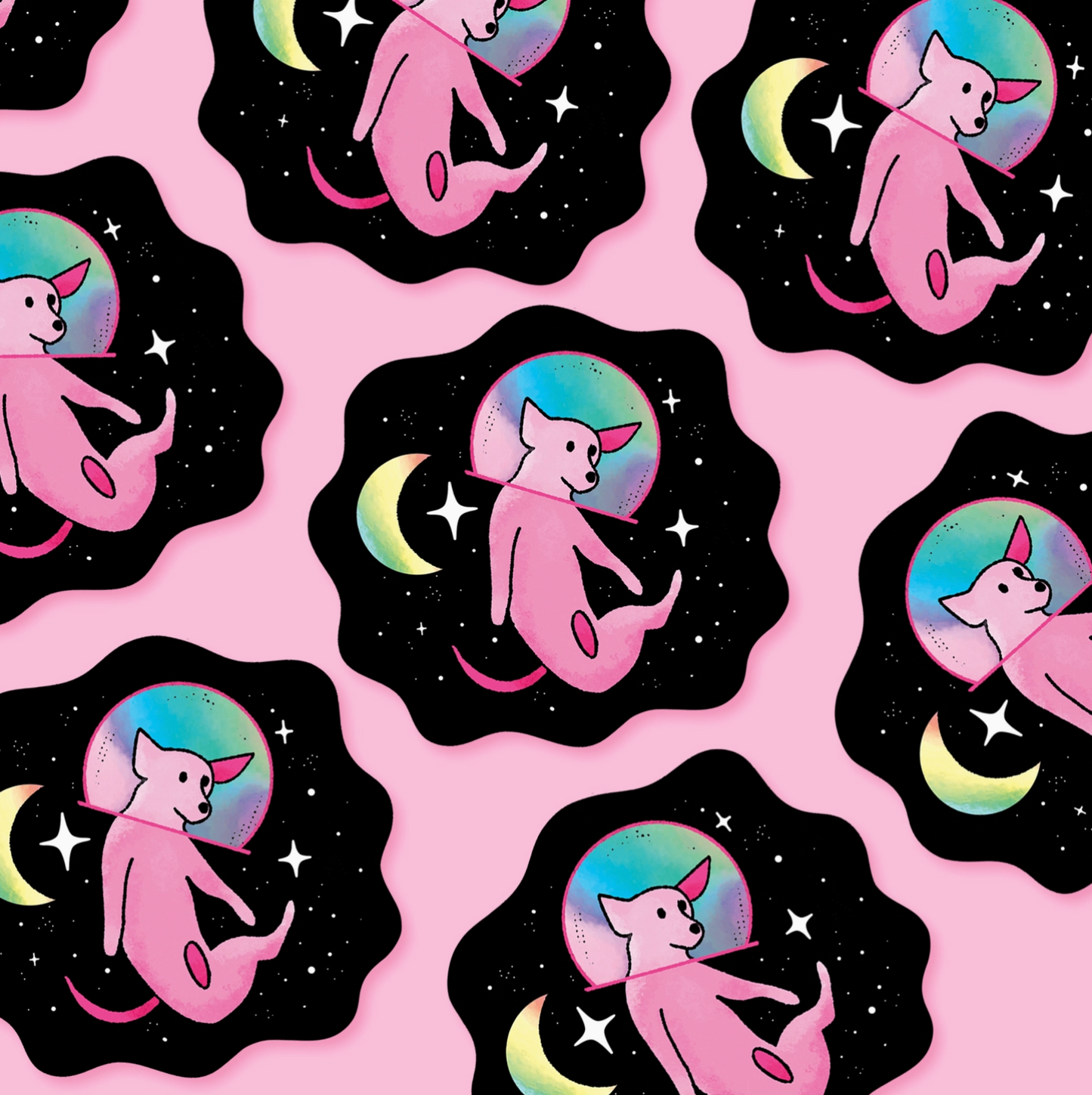 Wildkat Studio, Space dog holographic sticker