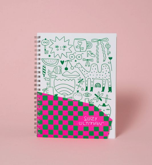 Egg Press Manufacturing, Doodles Letterpress Blank Notebook by Suzy Ultman, 6.5" x 8.25"