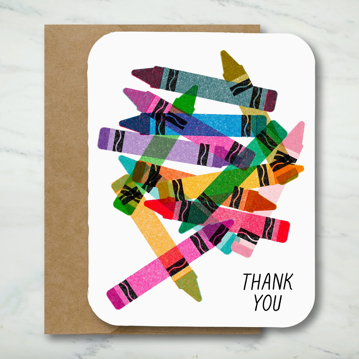 Paper Chain Studios, Crayon Thank You Card, Teacher Appreciation