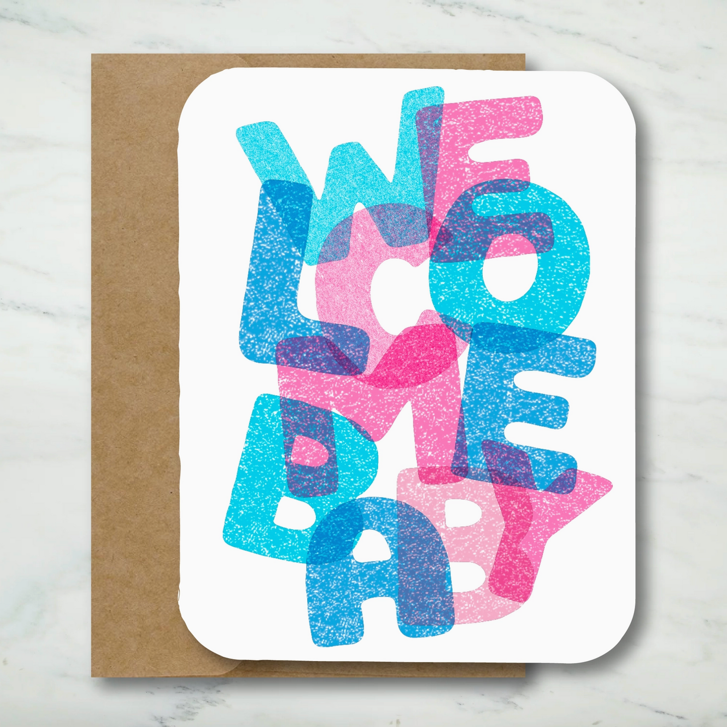 Paper Chain Studios, Large Jumbled Letters Welcome Baby Card
