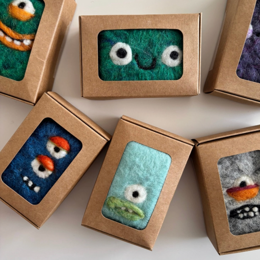 Ava Quinn's, Mini Felted Monster Soaps – Assorted Handcrafted Wool-Felted 2oz Soaps
