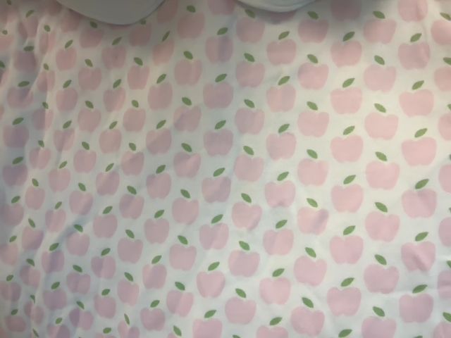 6, Lila and Hayes, White, Pink apple drop waist Peter Pan collar pima cotton dress