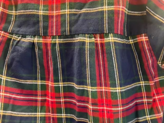 6-12 mo, Petite Plume, Blue, Plaid sleep romper