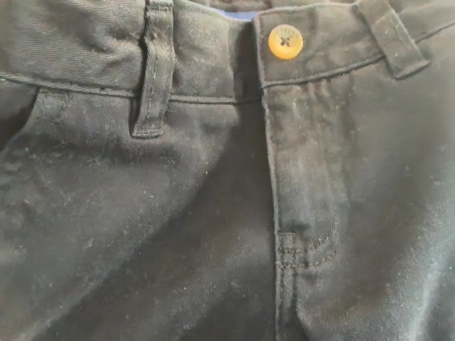 4/4T, French Toast, Black, Straight cotton pants, slide button closure