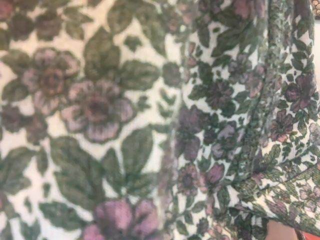 18-24 mo, Mikk-Line, Green, Purple floral bamboo sun hat, long back, tie