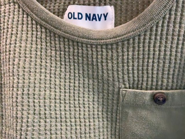 5/5T, Old Navy, Green, Waffle-knit long-sleeve pocket t-shirt