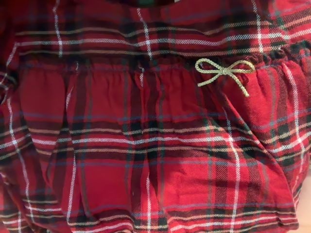 3/3T, Carter's, Red, Plaid long-sleeve shirt, gold bow at chest