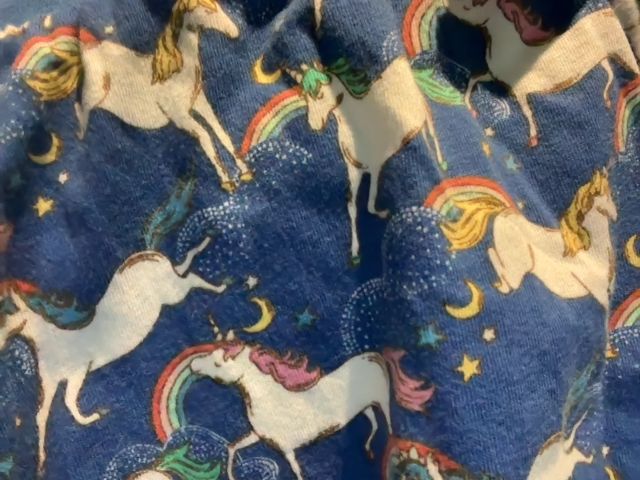 4-5, Boden, Blue, Unicorn drawstring circle skort