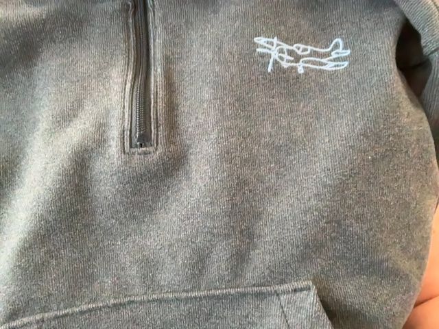 4/4T, Carter's, Blue, Pullover quarter-zip, embroidered airplane, kangaroo pocket