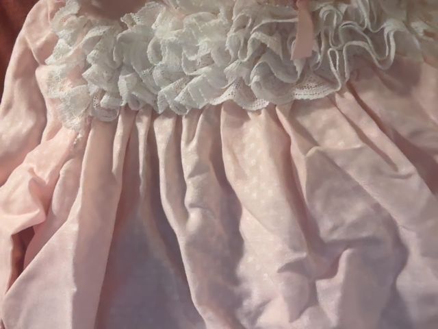 24 mo, Polly Flinders, Pink, Vintage long-sleeve dress with ruffled chest, bow & rosette